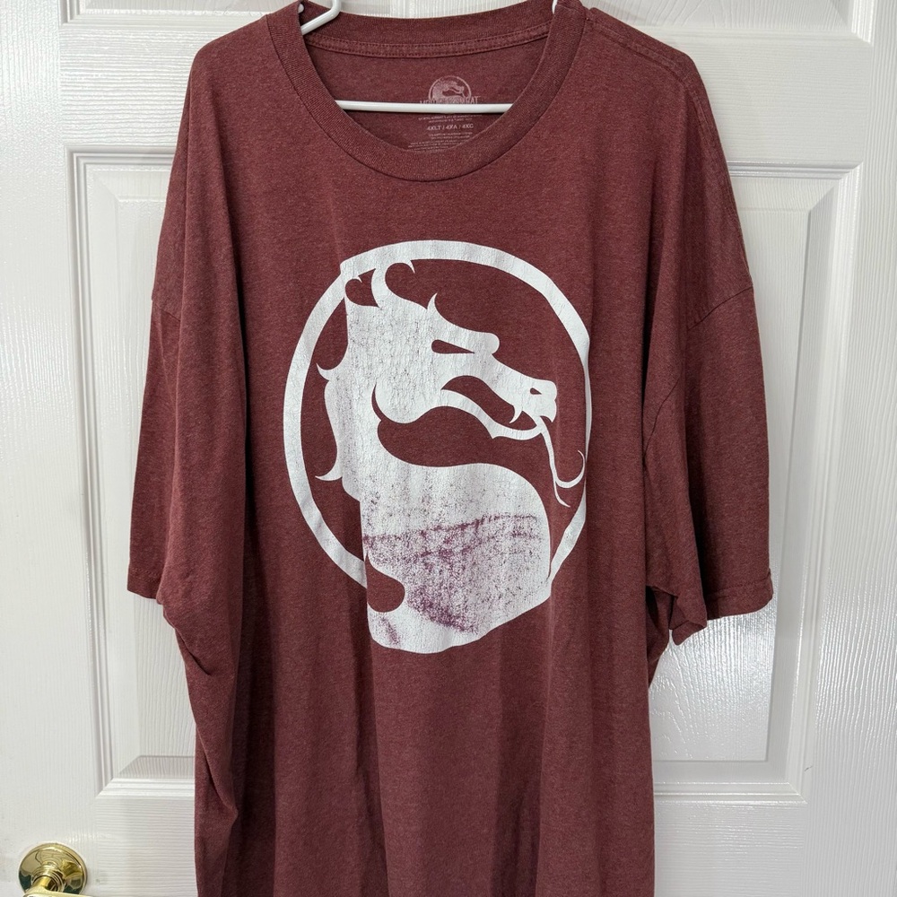 Men's Mortal Kombat Maroon Graphic Tee 4X